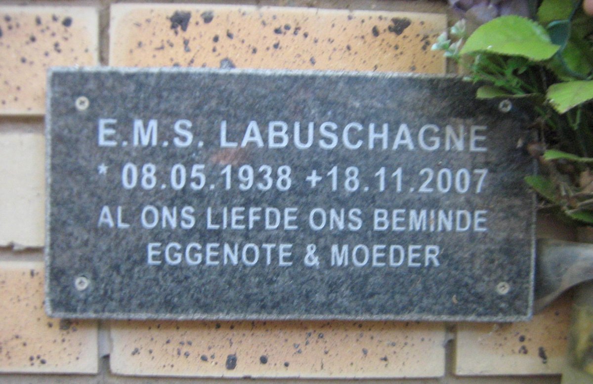LABUSCHAGNE E.M.S. 1938-2007