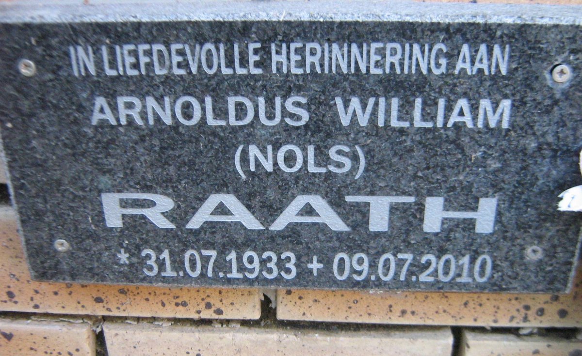 RAATH Arnoldus William 1933-2010