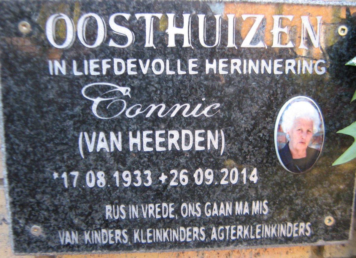 OOSTHUIZEN Connie nee VAN HEERDEN 1933-2014