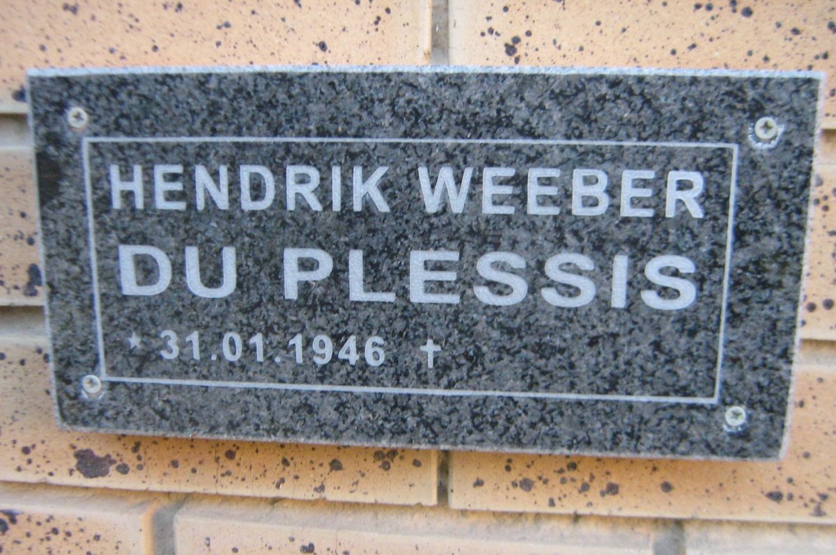 PLESSIS Hendrik Weeber, du 1946-
