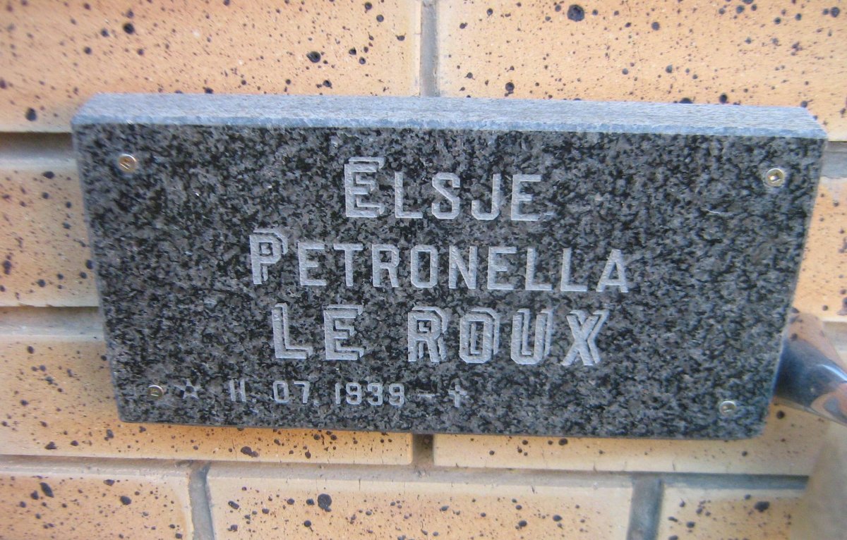 ROUX Elsje Petronella, le 1939-