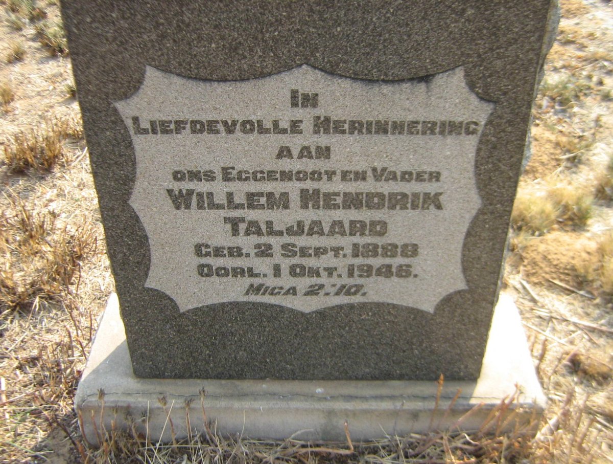 TALJAARD Willem Hendrik 1888-1946