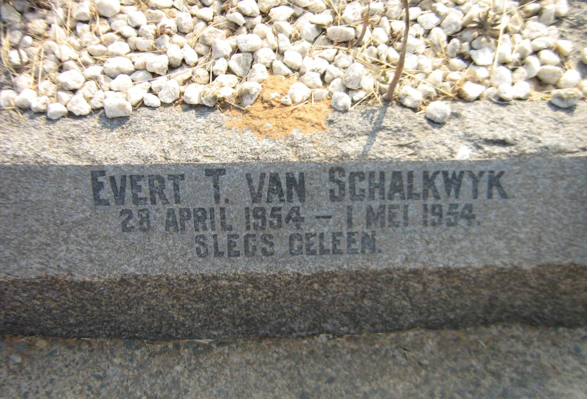 SCHALKWYK Evert T., van 1954-1954