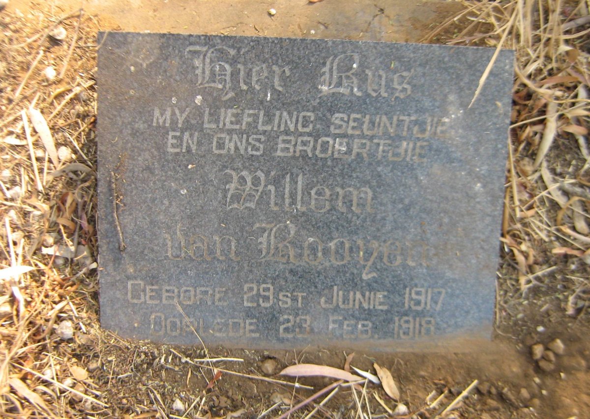 ROOYEN Willem, van 1917-1918