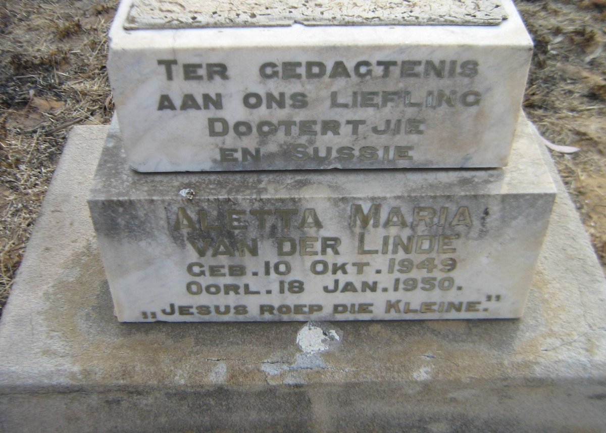 LINDE Aletta Maria, van der 1949-1950