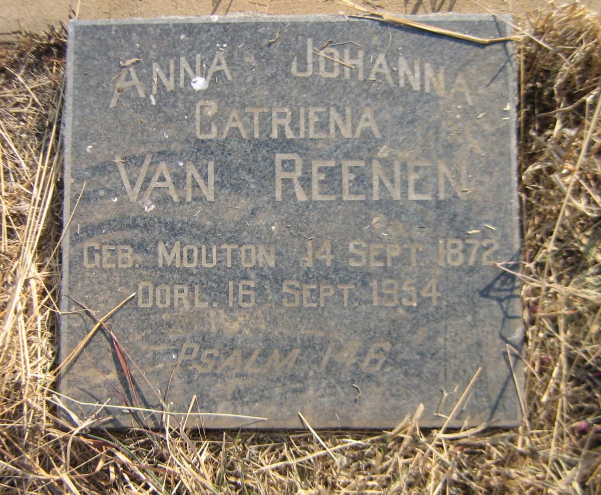 REENEN Anna Johanna Catriena, van nee MOUTON 1872-1954