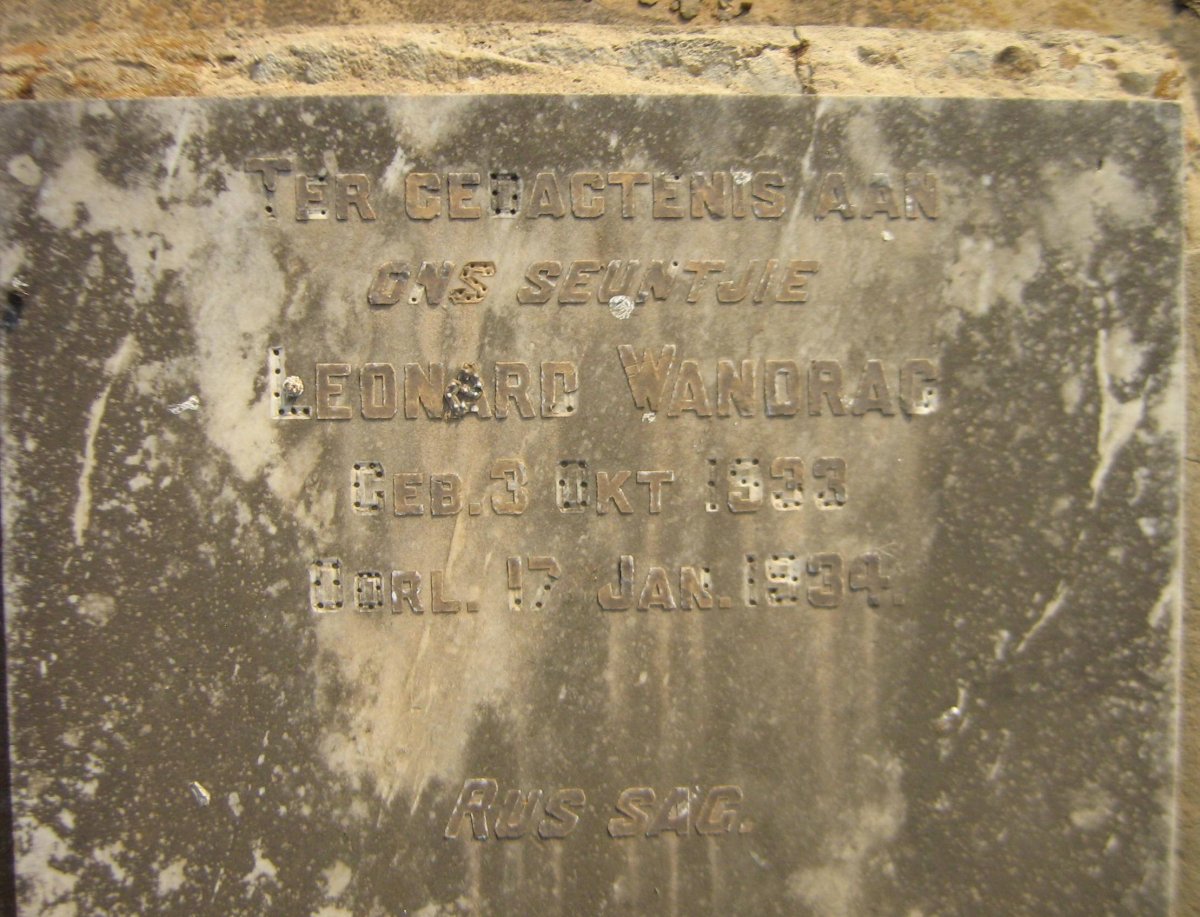 WANDRAG Leonard 1933-1934
