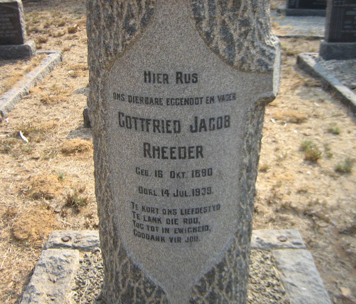 RHEEDER Gottfried Jacob 1890-1939