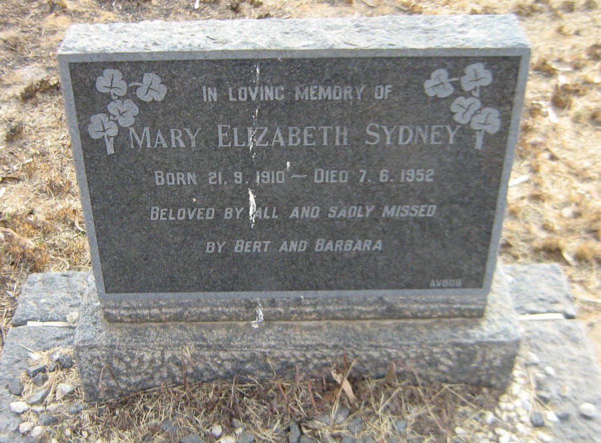 SYDNEY Mary Elizabeth 1910-1952