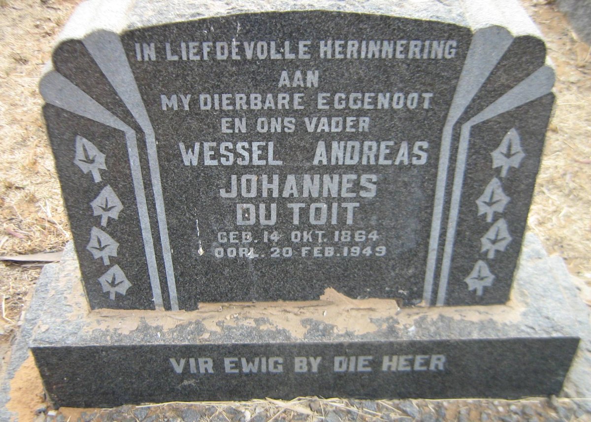 TOIT Wessel Andreas Johannes, du 1864-1949