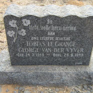 VYVER Tobias le Grange George, van der 1949-1949