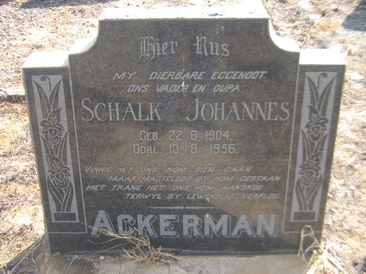 ACKERMAN Schalk Johannes 1904-1956