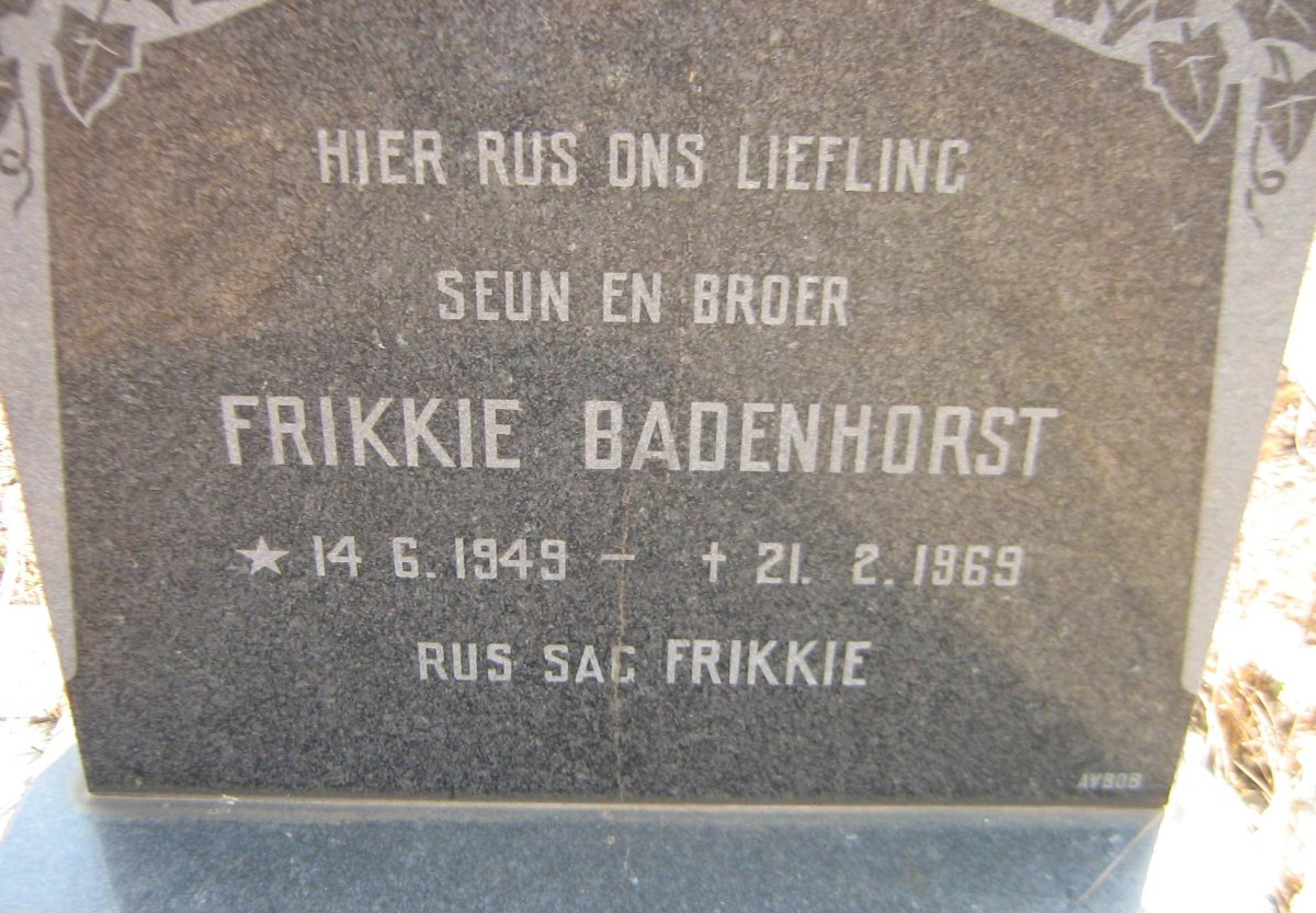 BADENHORST Frikkie 1949-1969