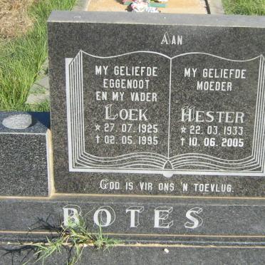 BOTES Loek 1925-1995 &amp; Hester 1933-2005