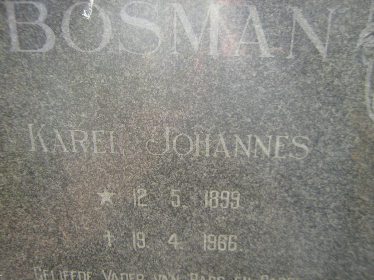 BOSMAN Karel Johannes 1899-1966