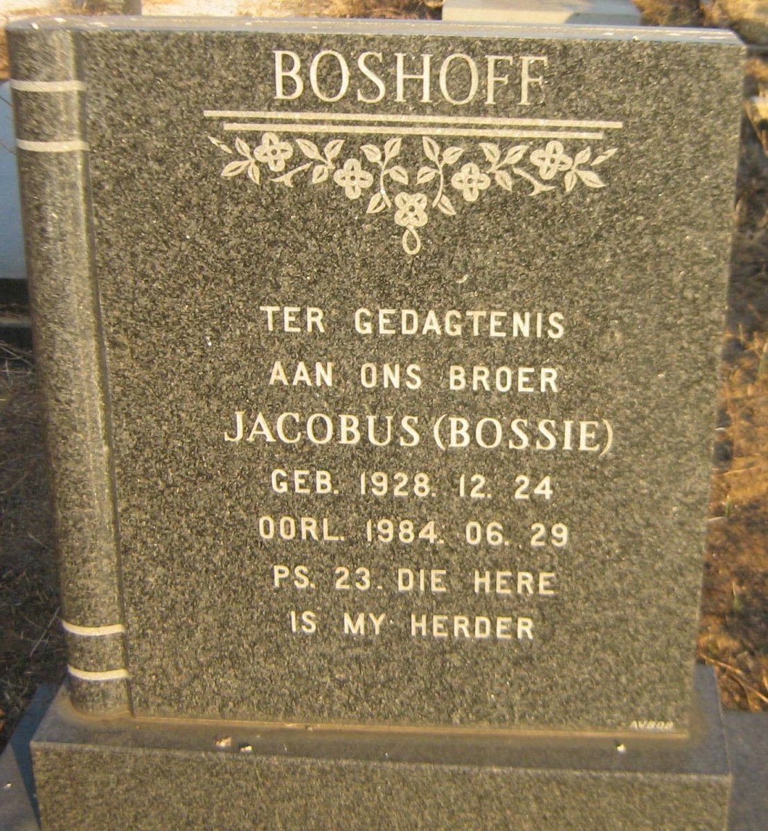 BOSHOFF Jacobus 1928-1984