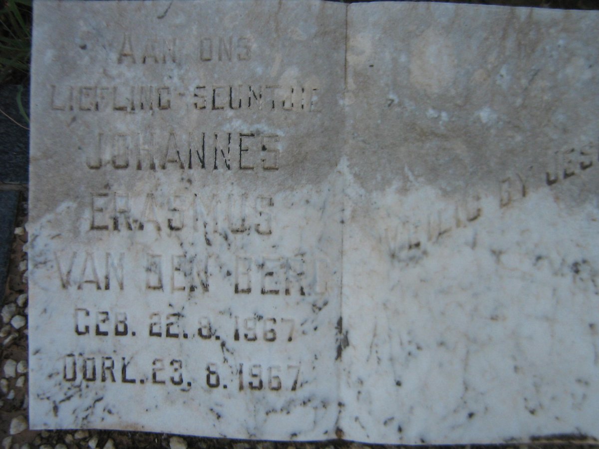 BERG Johannes Erasmus, van den 1967-1967