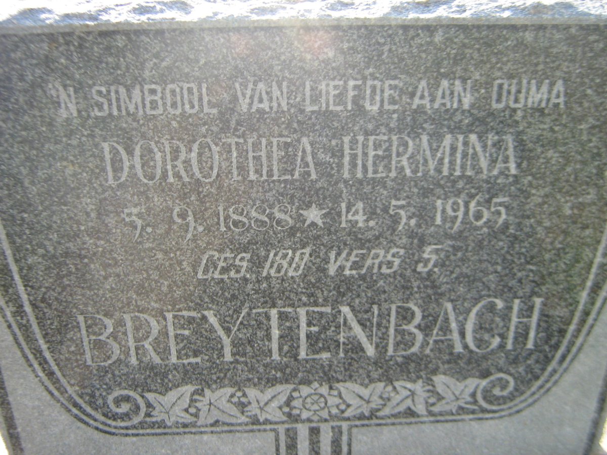 BREYTENBACH Dorothea Hermina 1888-1965