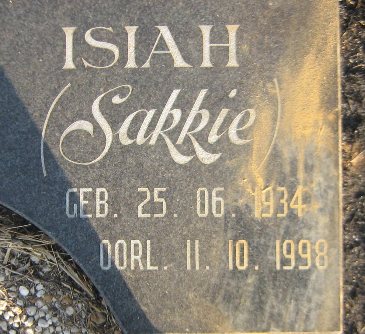 BOOYSEN Isiah 1934-1998