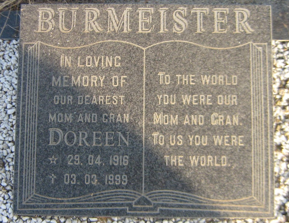 BURMEISTER Doreen 1916-1999