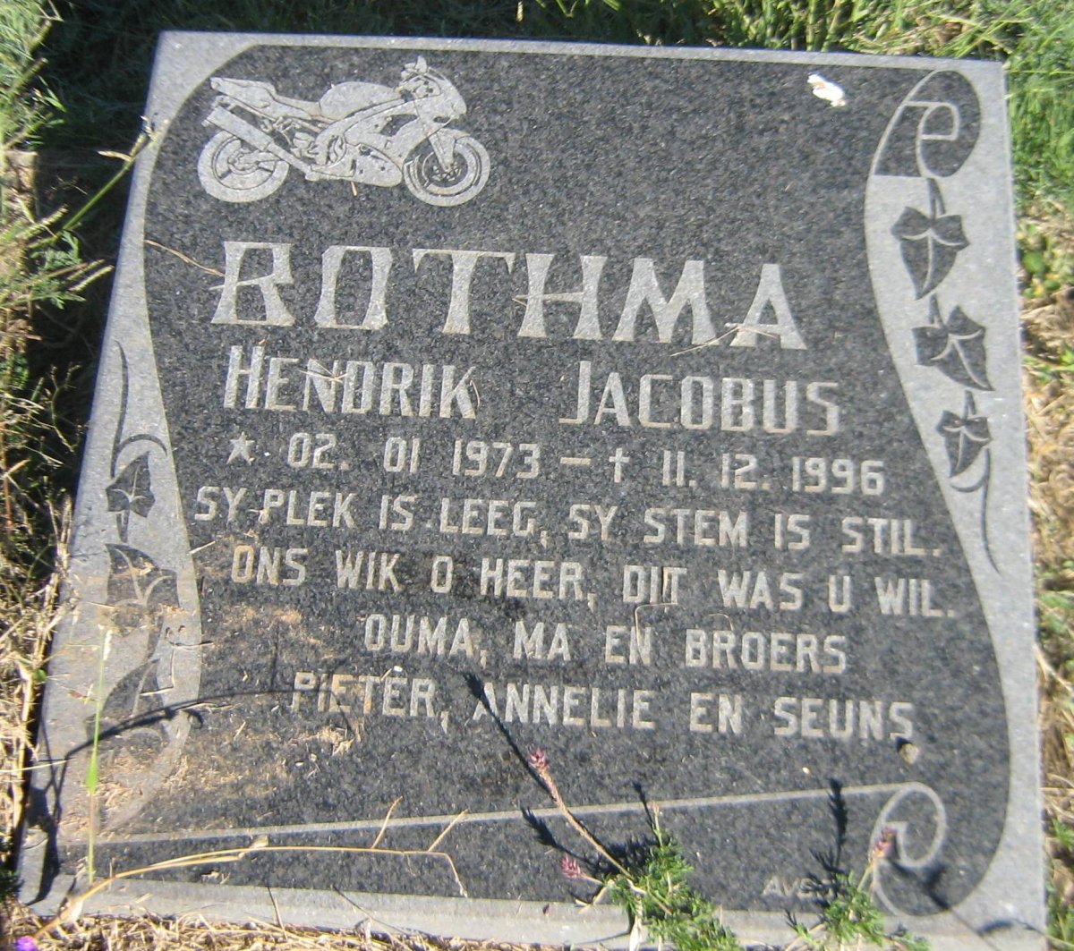 BOTHMA Hendrik Jacobus 1973-1996