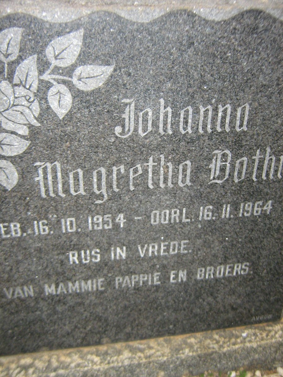 BOTHA Johanna Magretha 1954-1964