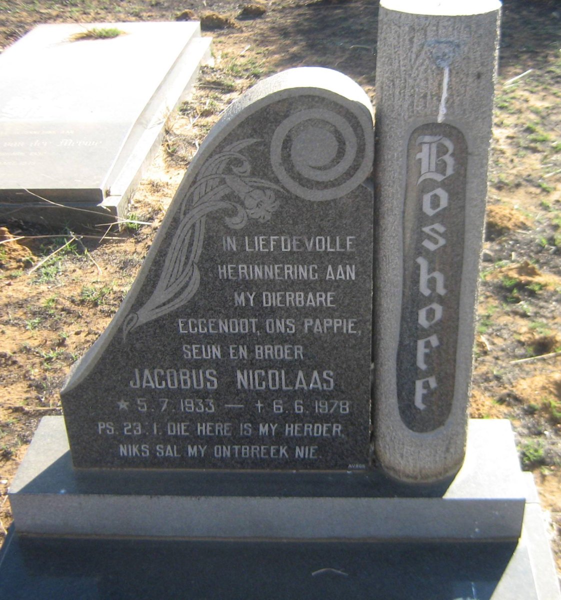 BOSHOFF Jacobus Nicolaas 1933-1978