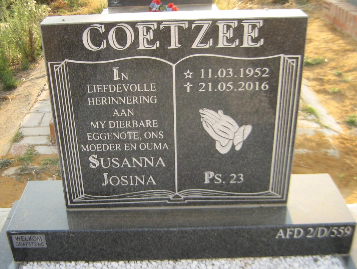 COETZEE Susanna Josina 1952-2016