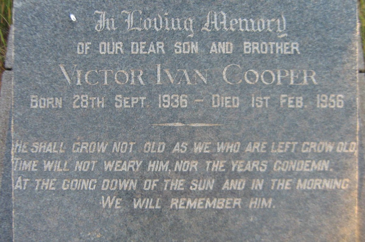 COOPER Victor Ivan 1936-1956
