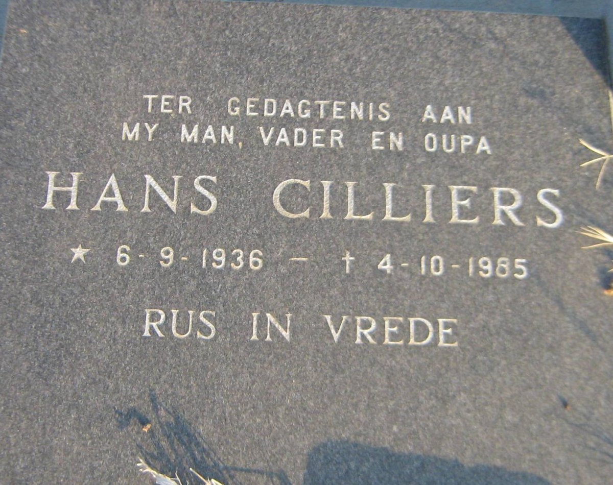 CILLIERS Hans 1936-1985