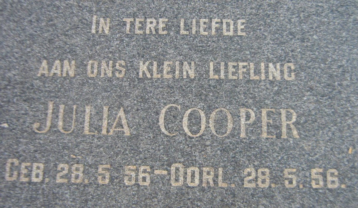 COOPER Julia 1956-1956