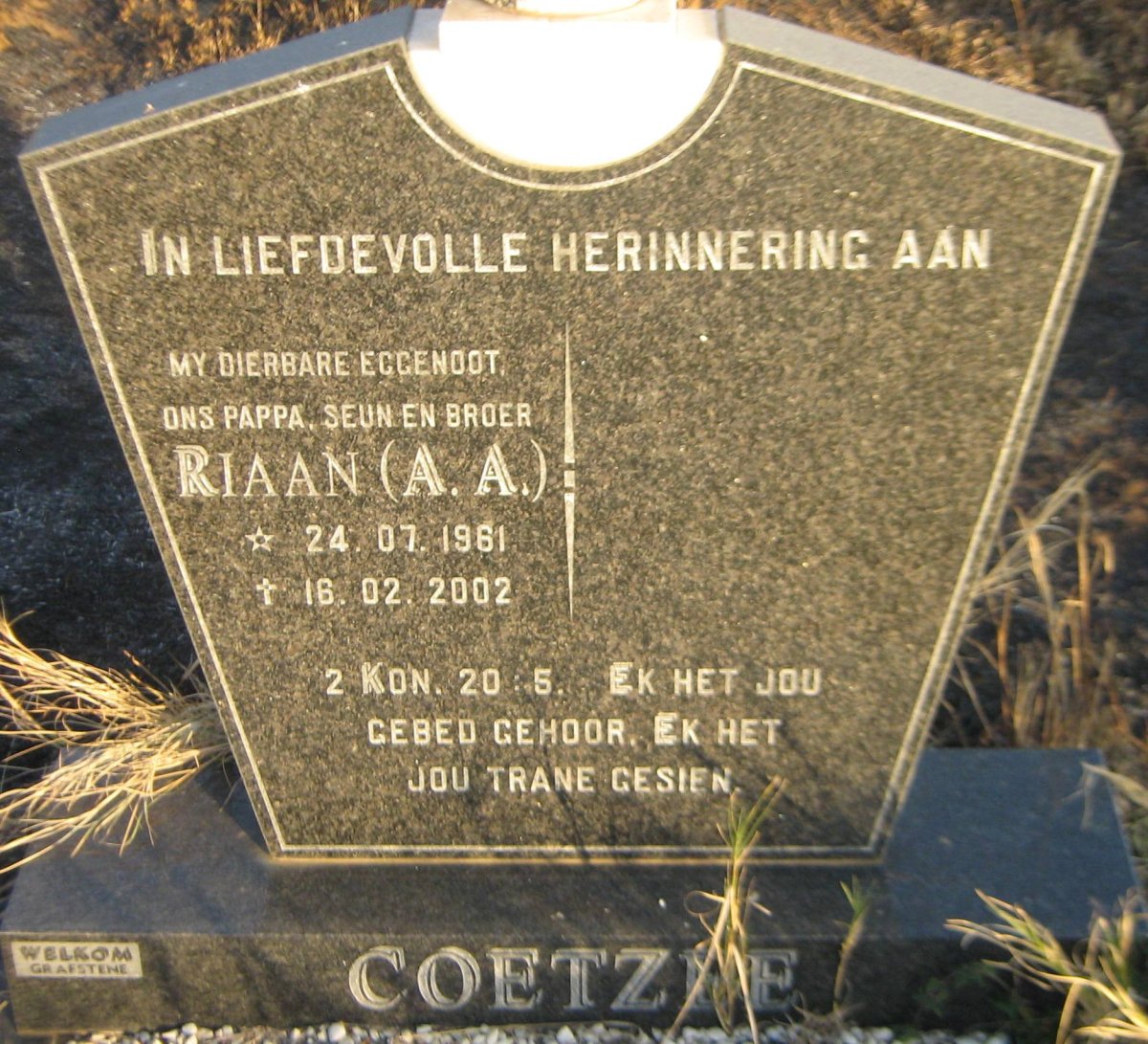 COETZEE A.A. 1961-2002