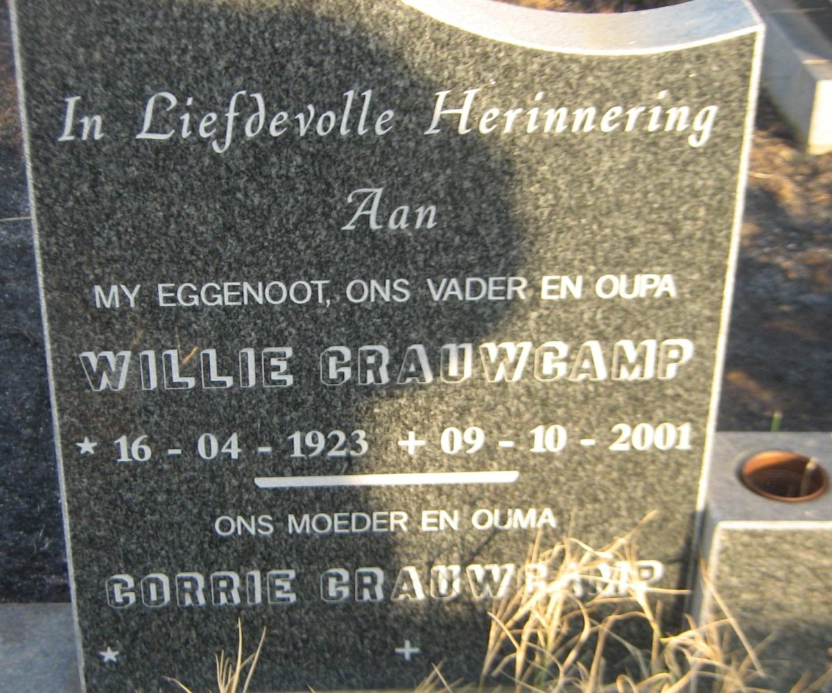 CRAUWCAMP Willie 1923-2001 &amp; Corrie