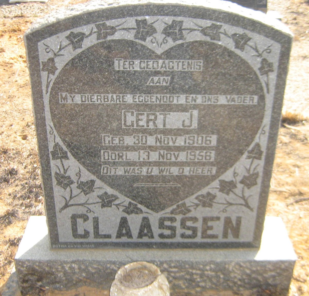 CLAASSEN Gert J. 1906-1956