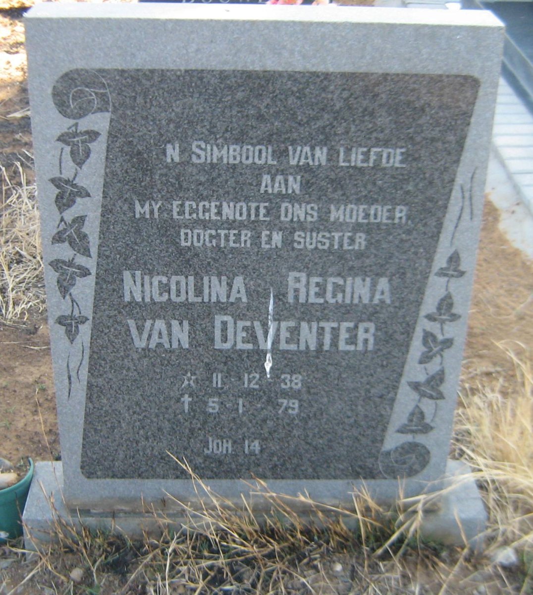 DEVENTER Nicolina Regina, van 1938-1979