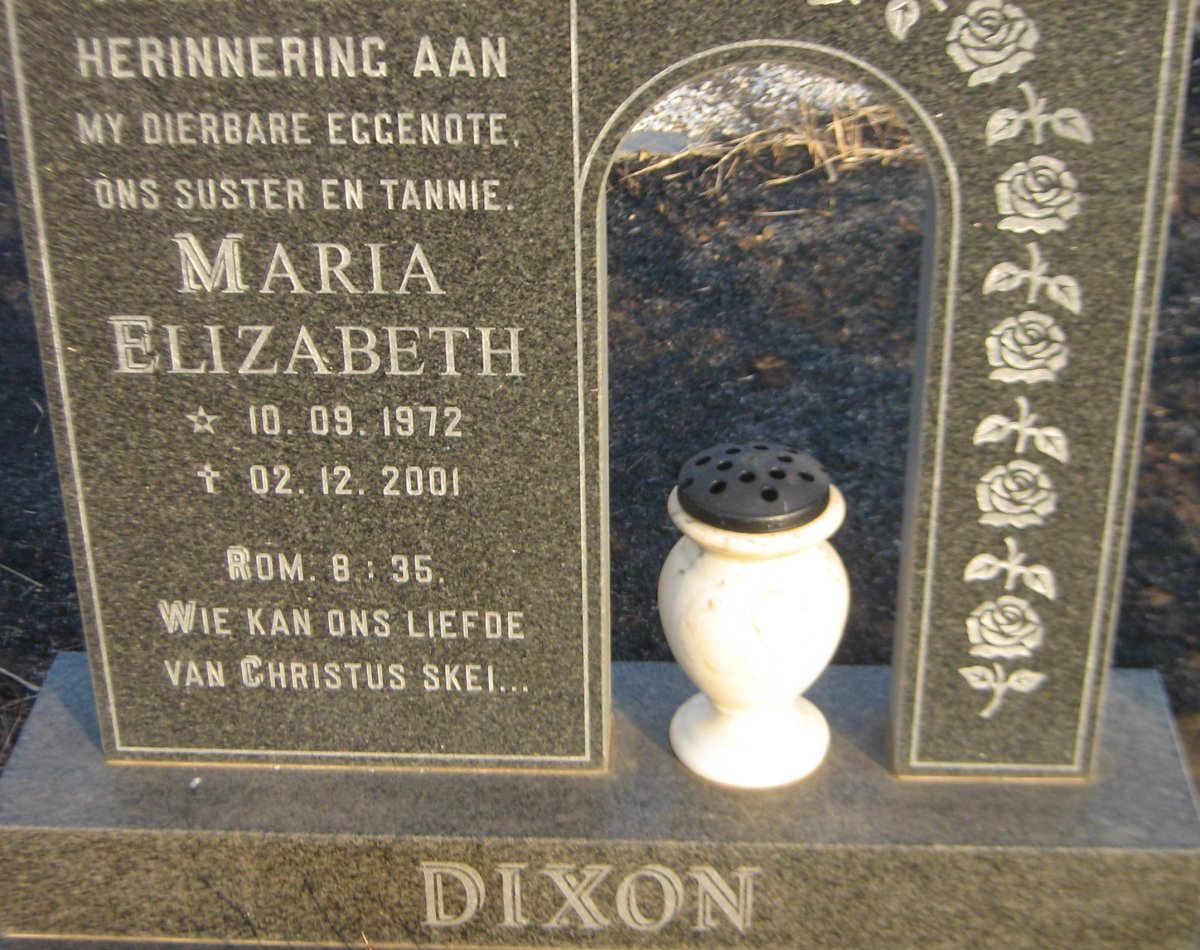 DIXON Maria Elizabeth 1972-2001