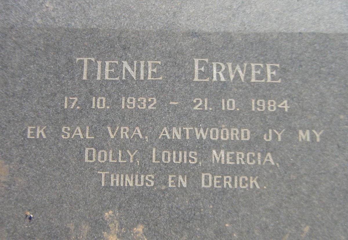 ERWEE Tienie 1932-1984