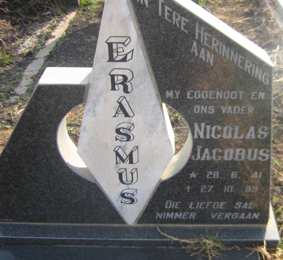 ERASMUS Nicolas Jacobus 1941-1989