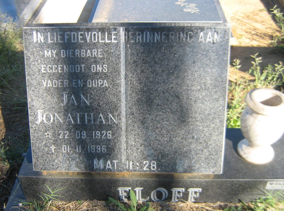 ELOFF Jan Jonathan 1926-1996