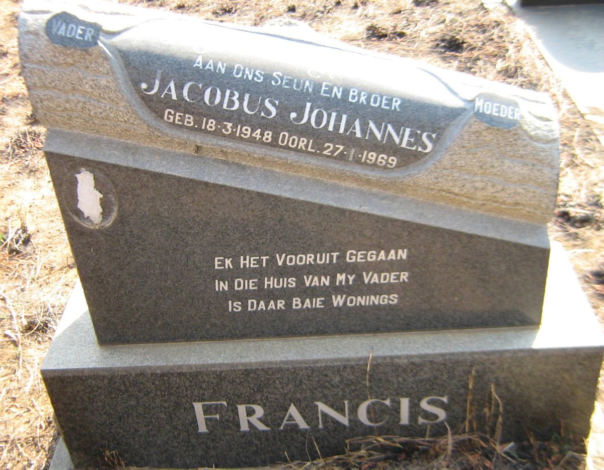 FRANCIS Jacobus Johannes 1948-1969