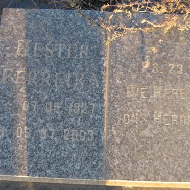 FERREIRA Hester 1927-2003
