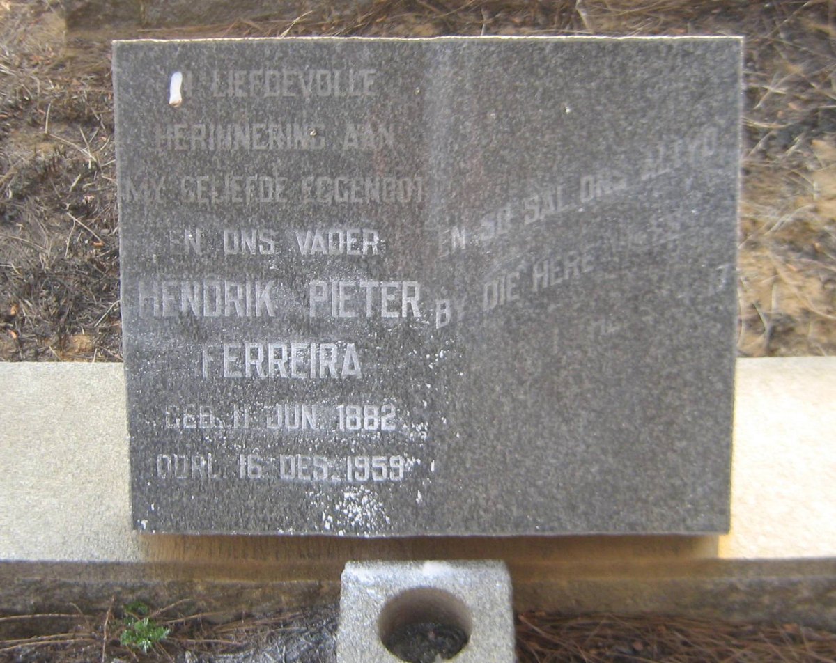 FERREIRA Hendrik Pieter 1882-1959
