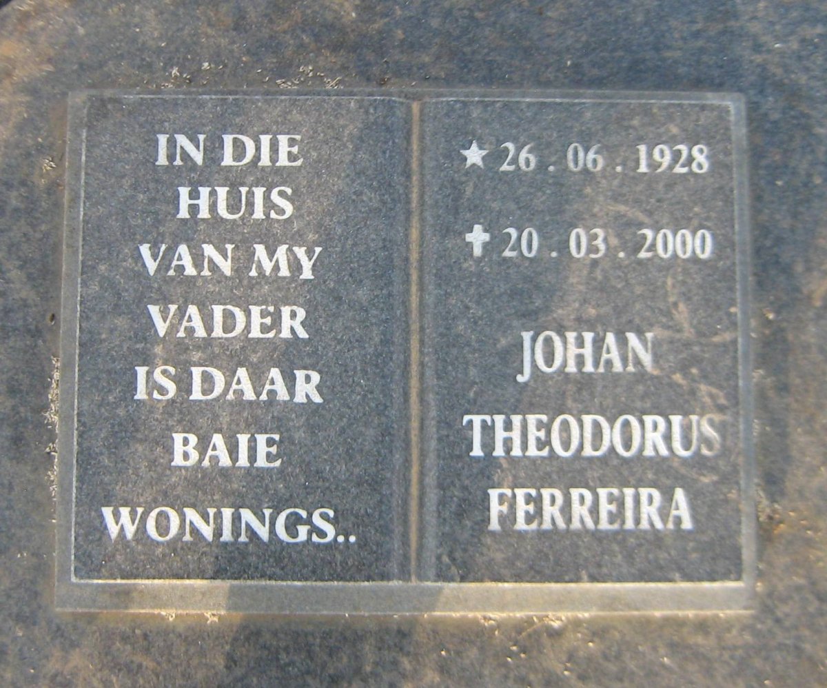 FERREIRA Johan Theodorus 1928-2000