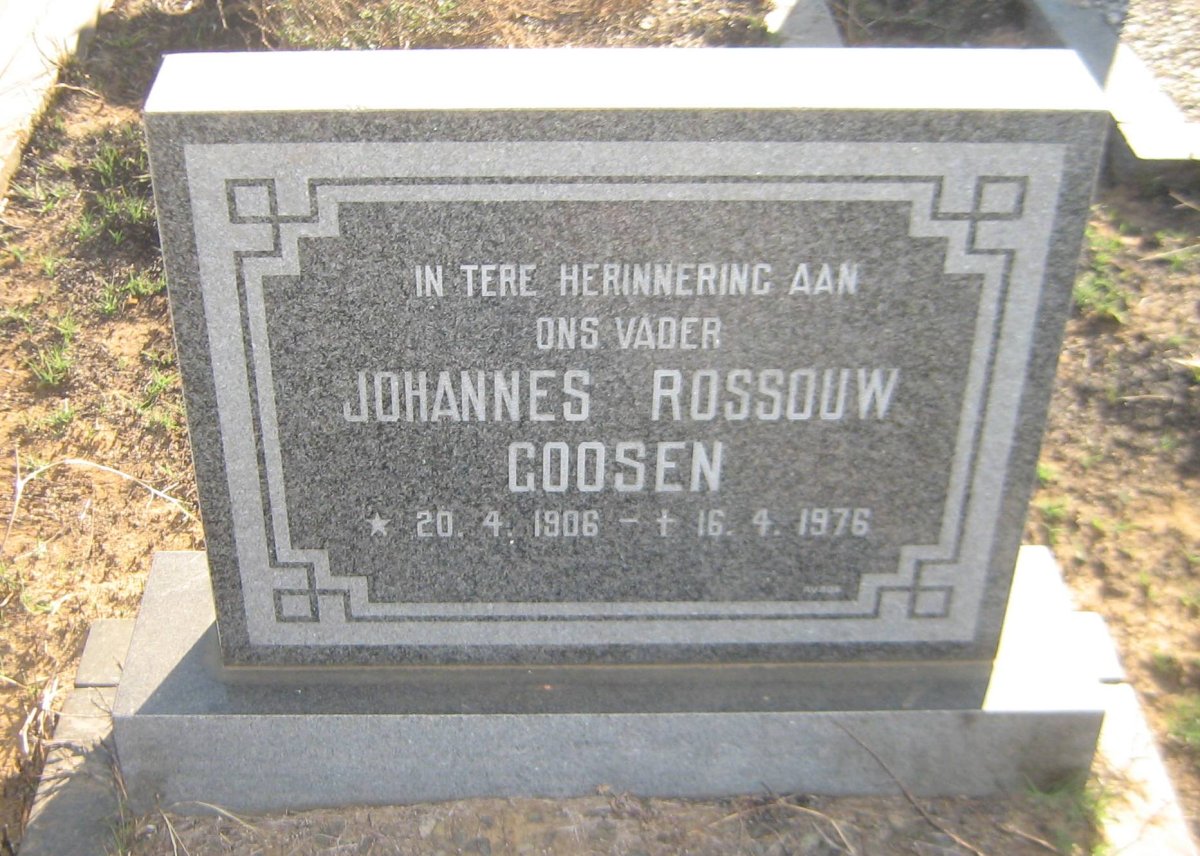 GOOSEN Johannes Rossouw 1906-1976