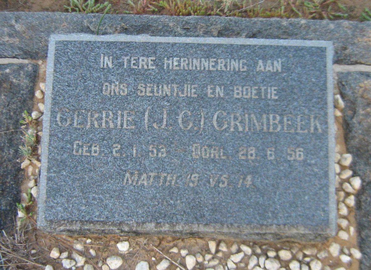 GRIMBEEK J.G. 1953-1956