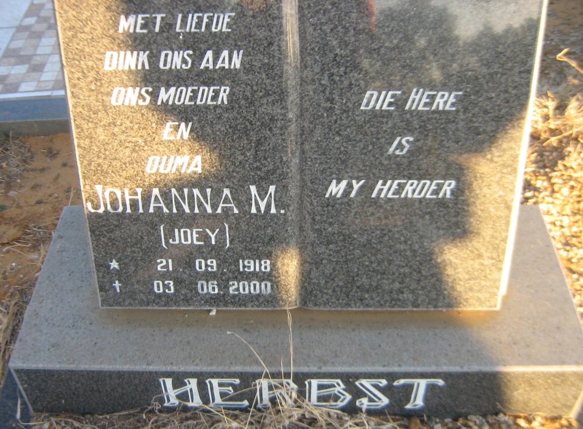 HERBST Johanna M. 1918-2000