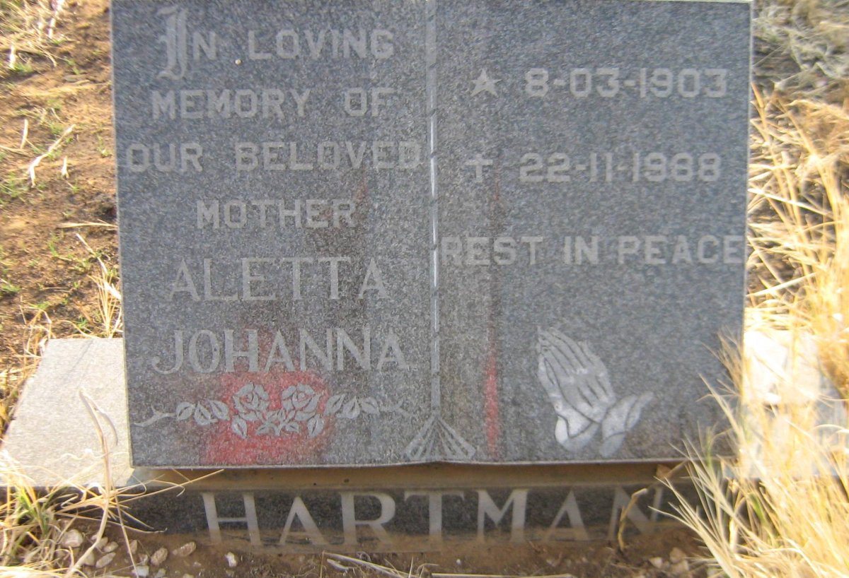 HARTMAN Aletta Johanna 1903-1988