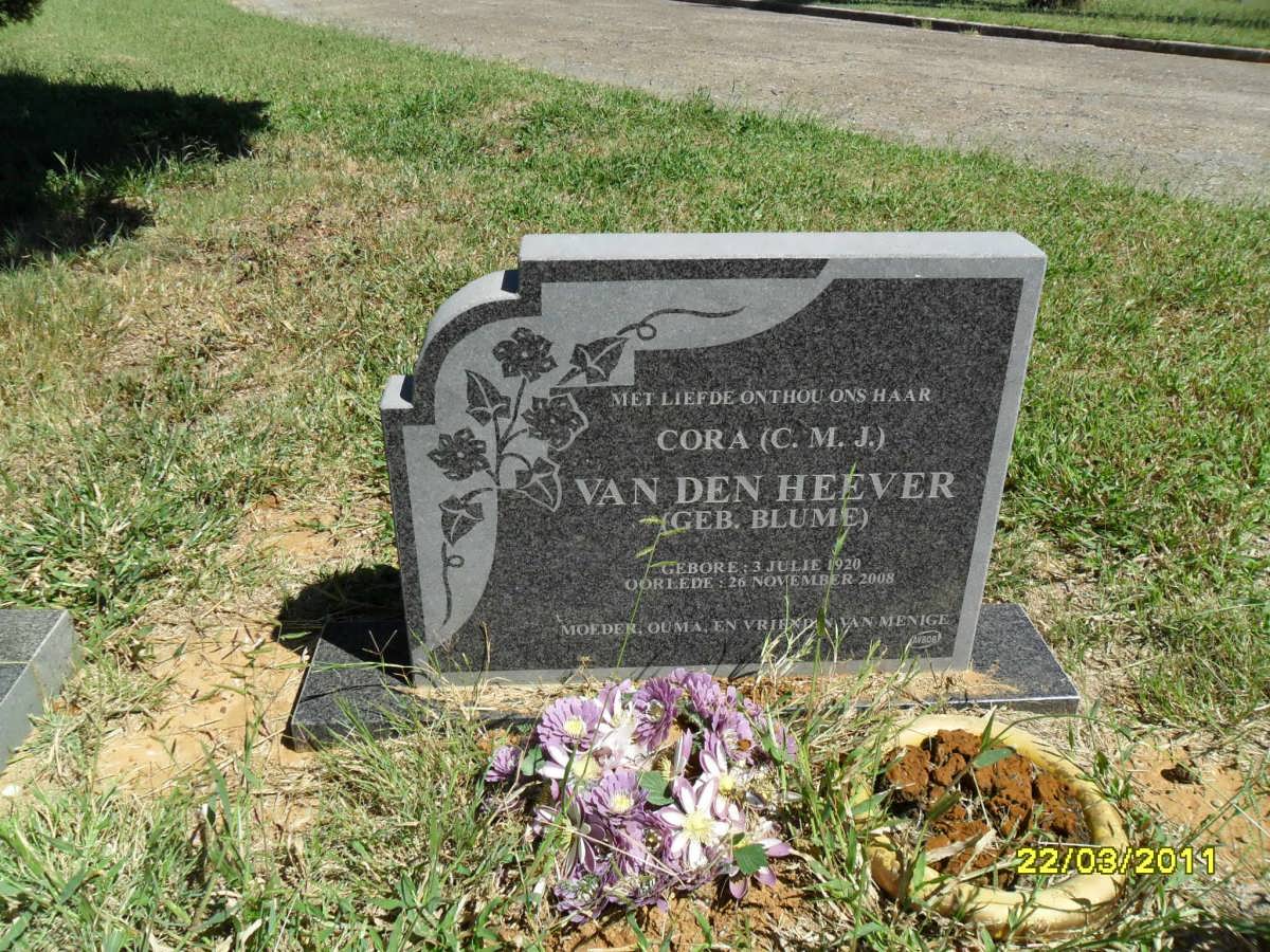 HEEVER C.M.J., van den nee BLUME 1920-2008