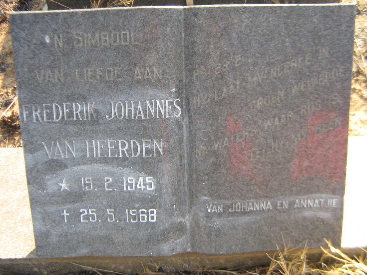 HEERDEN Frederik Johannes, van 1945-1968