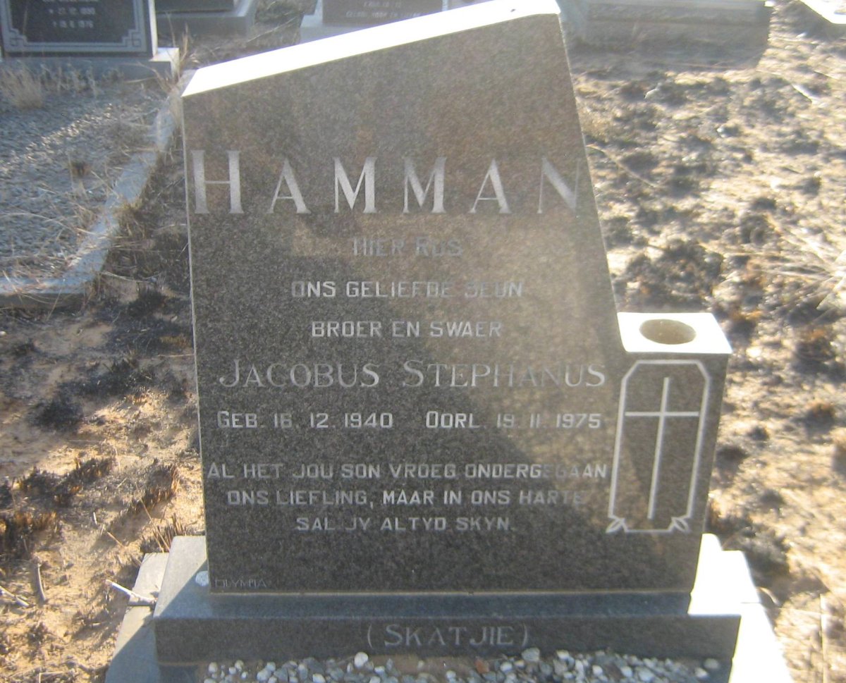 HAMMAN Jacobus Stephanus 1940-1975